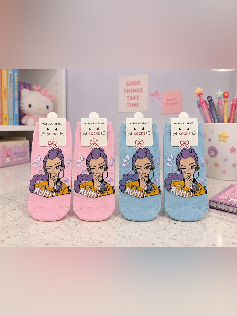 KPOP Rumi Ankle Socks 4 Pair Set - Size 35-41